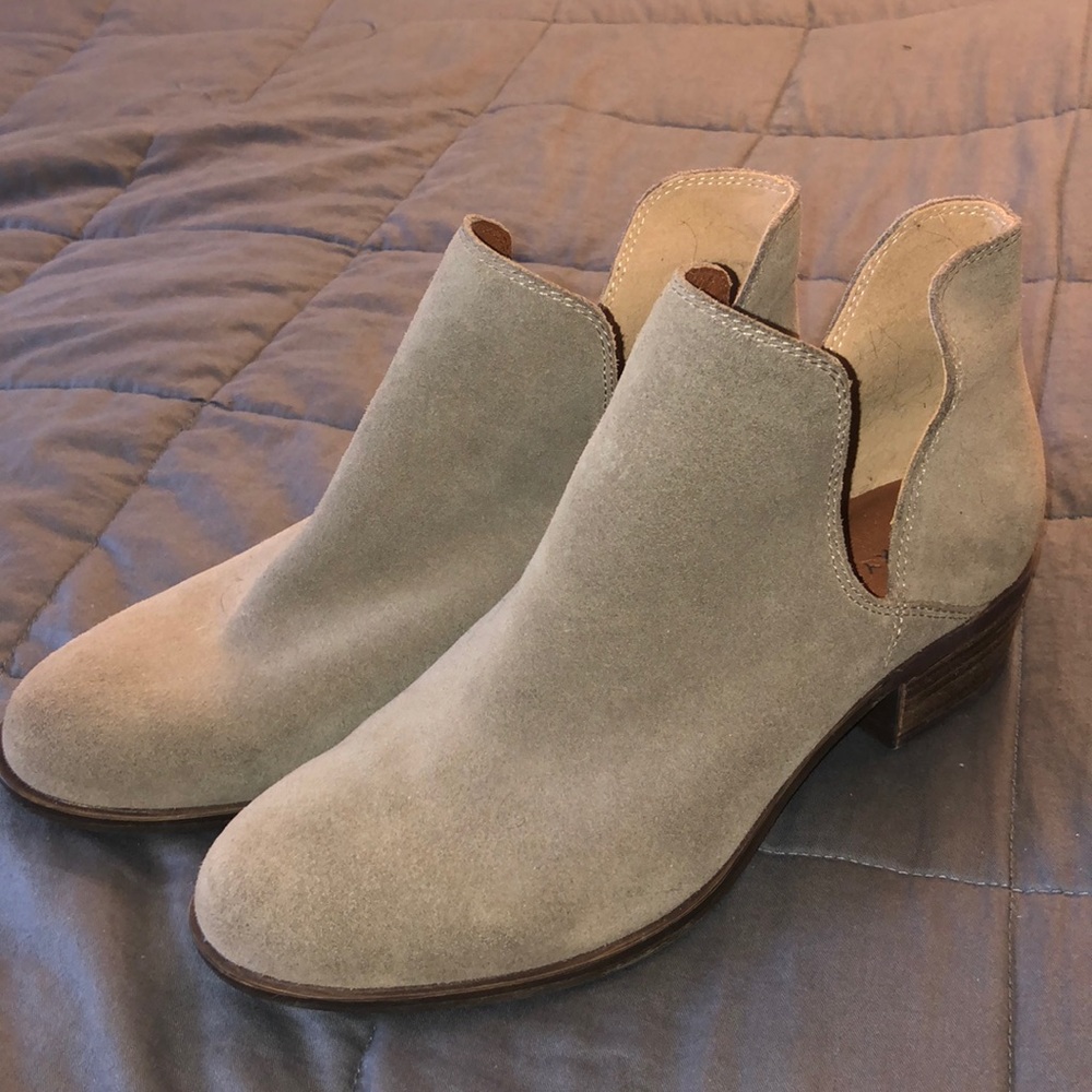 Suede ankle booties!